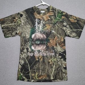 Mossy Oak Camo T Shirt Men's Medium Short Sleeve Casual Camouflage Sportex